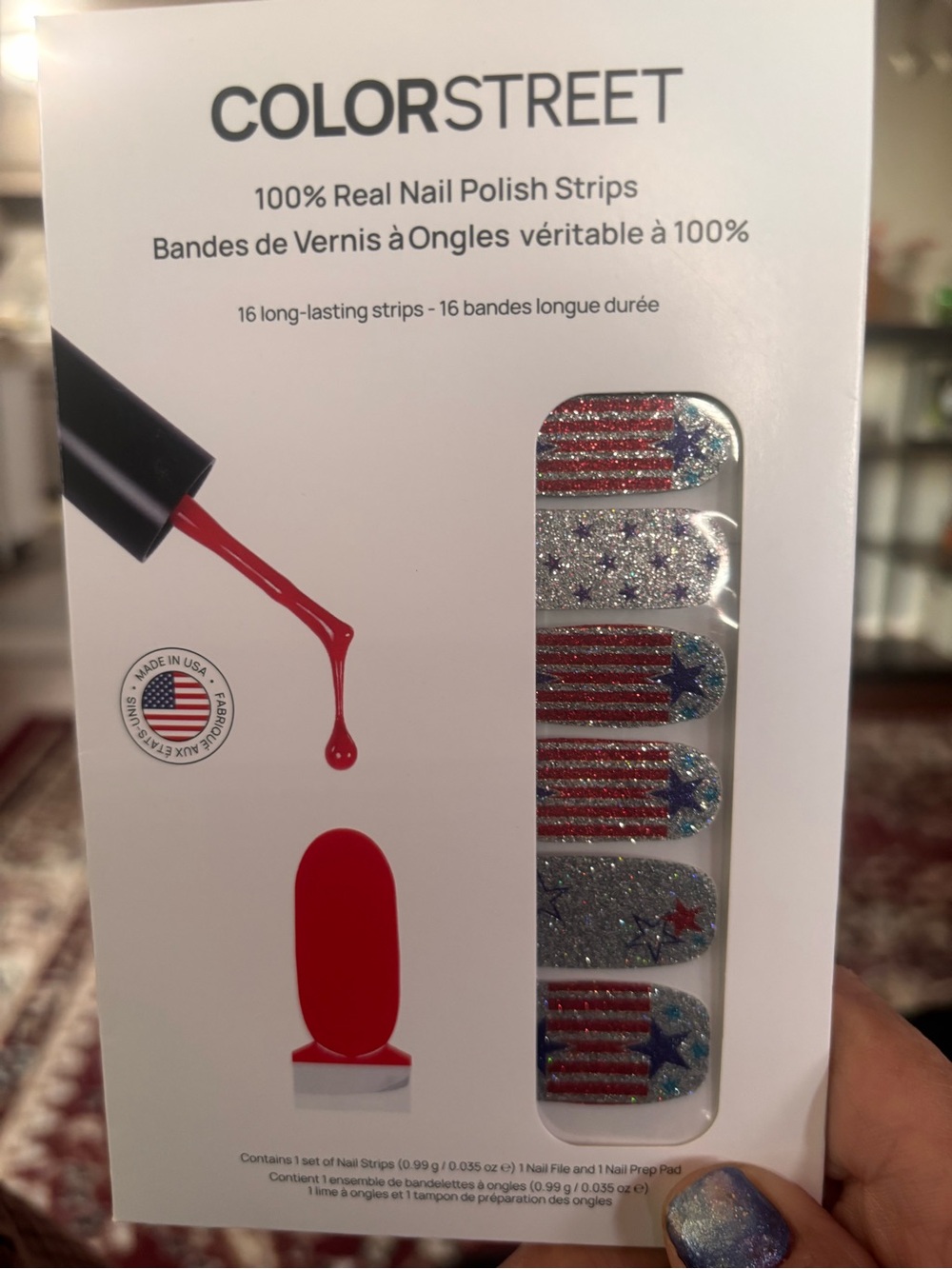Color Street “Brigade Babe” – Patriotic Glitter Flag Nail Strips